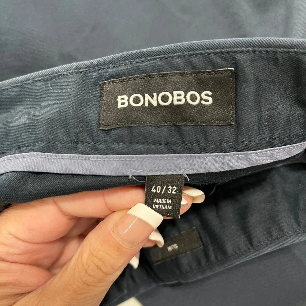 Bonobos Weekday Warrior Monday Pants Men 40x32 Slim Fit Navy Stretch Work Office